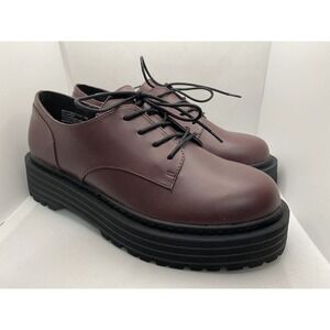 Madden Girl Women’s Minty Lug Loafers Shoes Size 11 Burgundy Excellent Condition